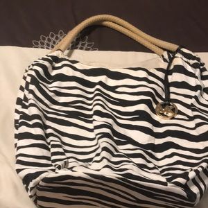 Michael Kors zebra print canvas bag